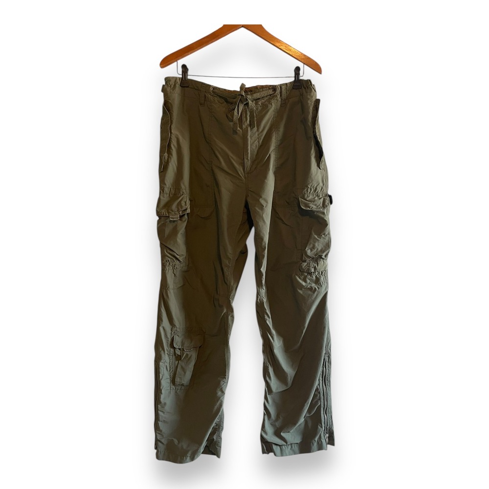 GAP Men's Nylon Paratrooper Cargo Pants Olive Green Tactical Utility Trousers L